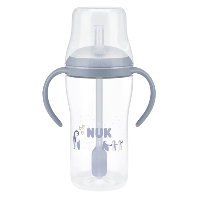 NUK PM 260ML PP LBTL STRAW CL2 PENGU 1/B