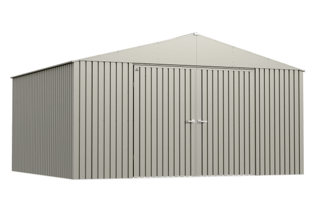 Arrow Elite Steel Storage Shed, 14x12, Cool Grey