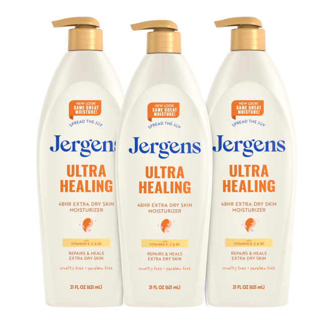 Jergens Ultra Healing Body Lotion, Moisturizer for Dry Skin, 21 fl oz, 3pk