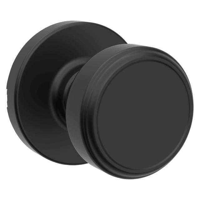 Maven Hall/Closet Knob w/ Round Rose in Matte Black