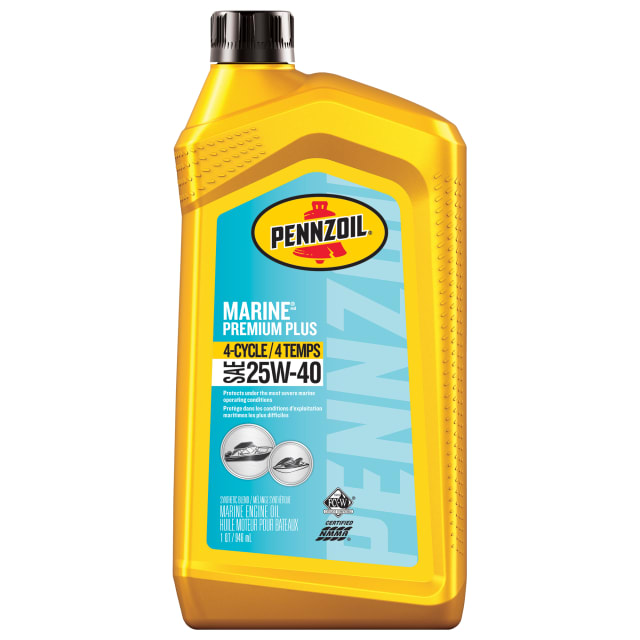 Huile Pennzoil Marine Premium Plus pour moteurs à 4 temps 25W-40, 0,946 litre