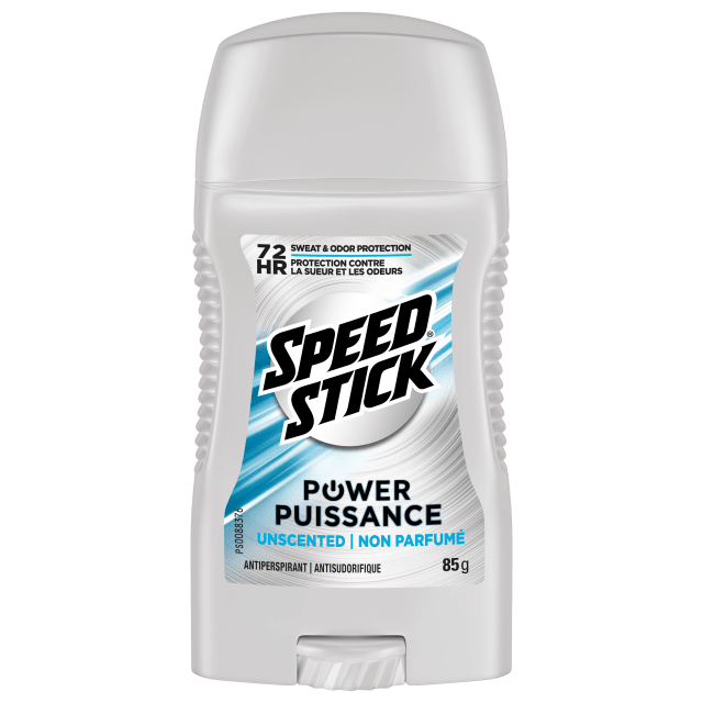 Speed Stick Power Antiperspirant Deodorant for Men, 72 HR Sweat & Odor Protection, Unscented, 85 g Stick