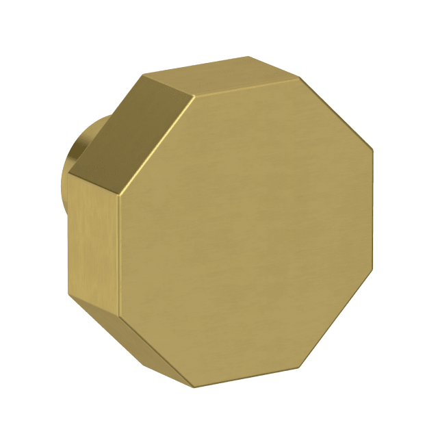 4440 Octagonal Facet Knob 1.25", In Heirloom Brass