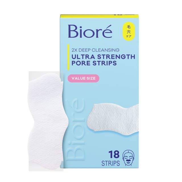 Biore Witch Hazel Ultra Strength Blackhead Remover Pore Strips, 18 ct