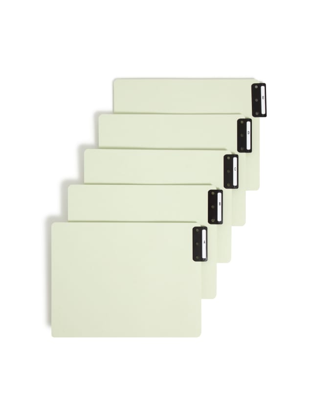 100% Recycled End Tab Pressboard Extra-Wide Filing Guides with Metal Tabs, A-Z