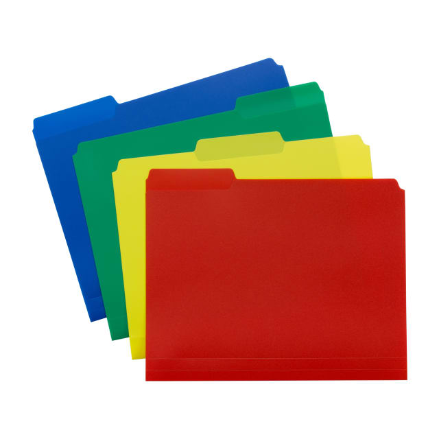 Poly File Folders, 1/3-Cut Tab