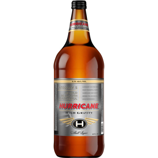 Hurricane High Gravity Malt Liquor, 40 fl. oz. Bottle