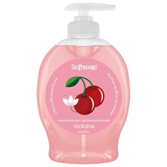 Savon liquide pour les mains en édition limitée Softsoap, Parfum de fleur de cerisier, flacon-pompe de 221 ml