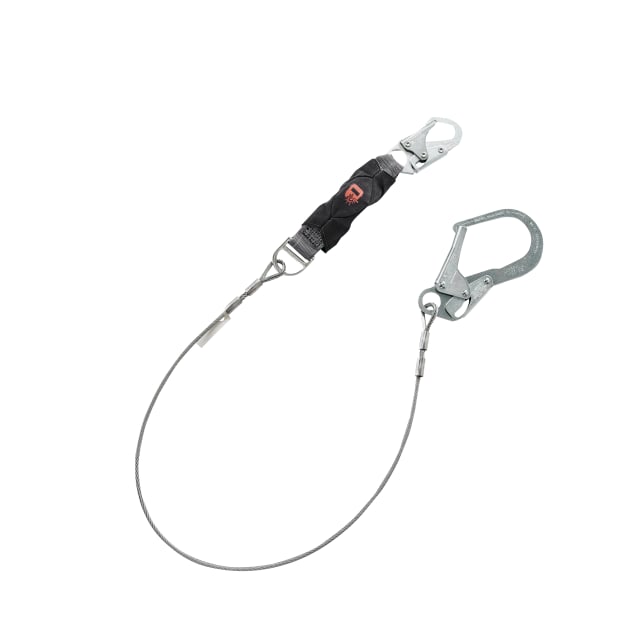 V-Series welding cable single-leg fixed energy absorbing lanyard, 6',36CL large snaphooks, ANSI Z359.13-2013