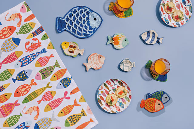 Fishies Crochet Coasters Set of 4 Assorted