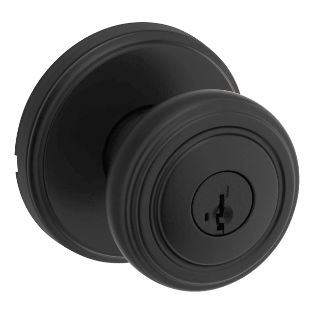 Henrik Keyed Entry Doorknob in Matte Black featuring SmartKey Security