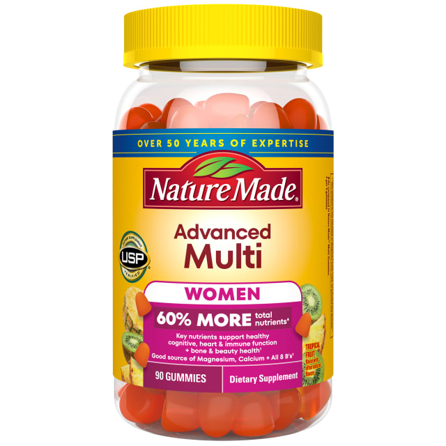 Nature Made Advanced Womens Gummy Multivitamins with Magnesium Citrate, Calcium, B Vitamins, Multivitamin Gummies for Women, 90 Multi Vitamin Gummies, 30 Day Supply