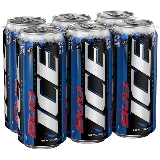 Bud Ice American Lager Beer 6 Pack, 16 fl oz Cans