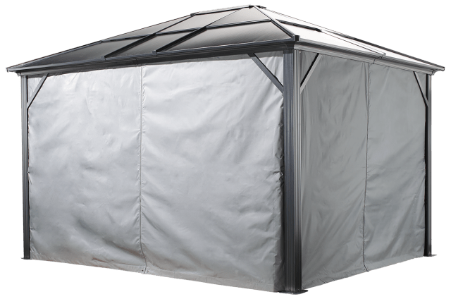 Sojag Grey Curtains for Meridien Gazebo, 10 ft. x 12 ft., Spun