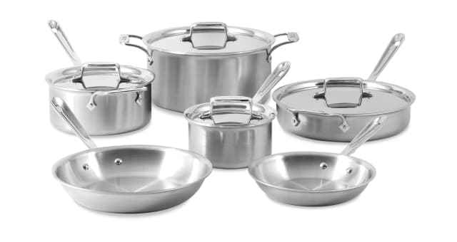 D5 Stainless Brushed 5-ply Bonded Cookware Set, 10 piece Set