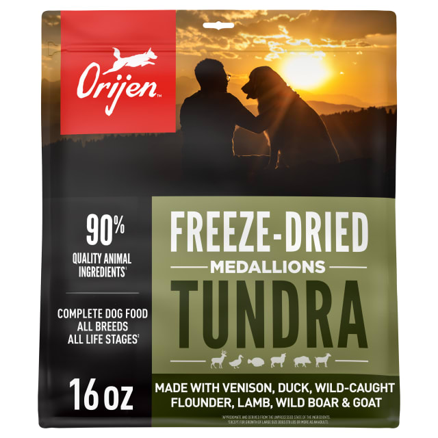 ORIJEN Grain Free High Protein Freeze Dried Dog Food & Topper Tundra Recipe