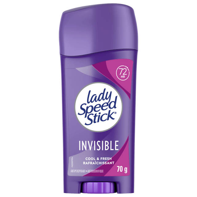 Lady Speed Stick Antiperspirant Deodorant for Women, 72 HR Sweat &amp; Odor Protection, Invisible Dry, Cool &amp; Fresh Scent, 70 g Stick