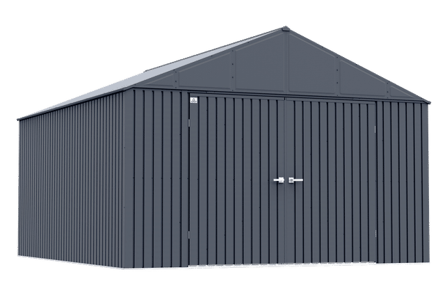 Elite Steel Storage Shed, 12X14, Anthracite
