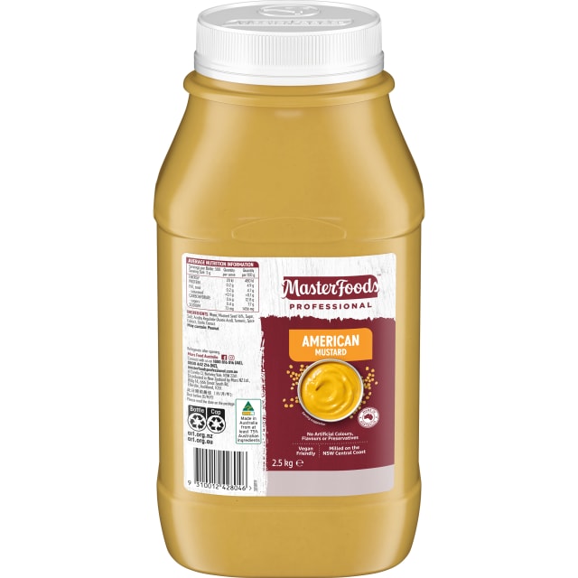 MASTERFOODS Mustard American 2.5kg Bulk Jar