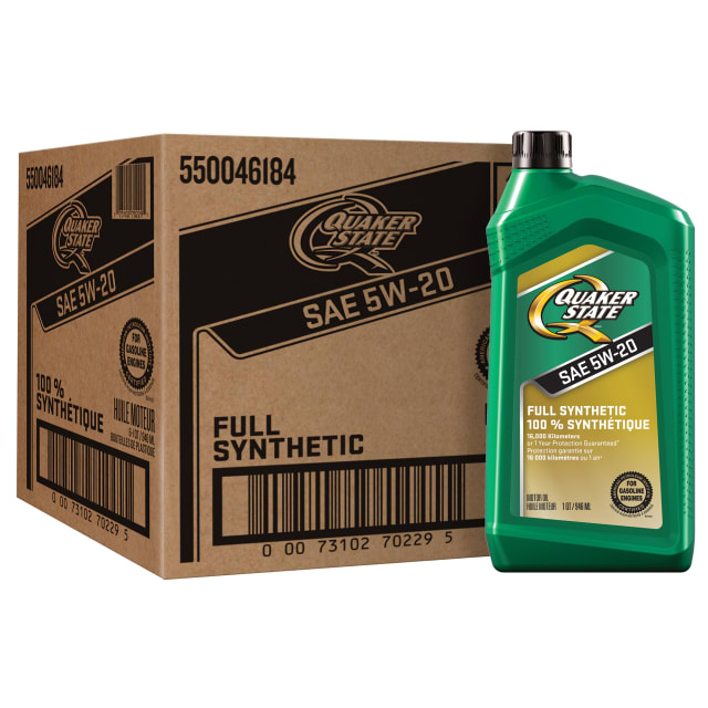 Huile moteur Quaker State 100 % synthétique SAE 5W-20, 0,946 litre (caisse de 6)