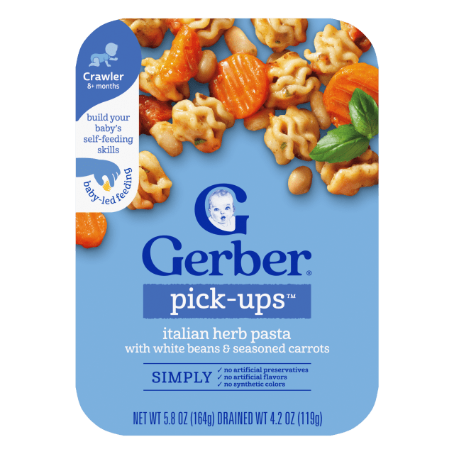 Gerber Stage 3 Baby Food, Italian Herb Pasta, Pick-Ups, Baby Led Feeding 