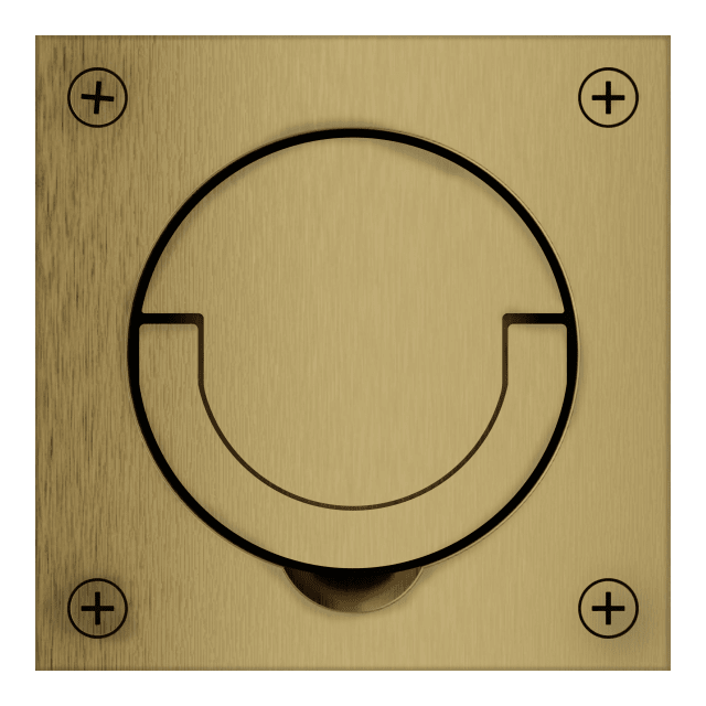 0397  Flush Cup Handle & Ring Pull In Heirloom Brass