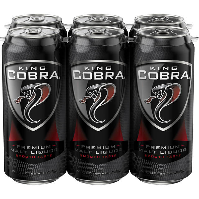 King Cobra Premium Malt Liquor, 6 Pack 16 fl. oz. Cans, 6.0% ABV