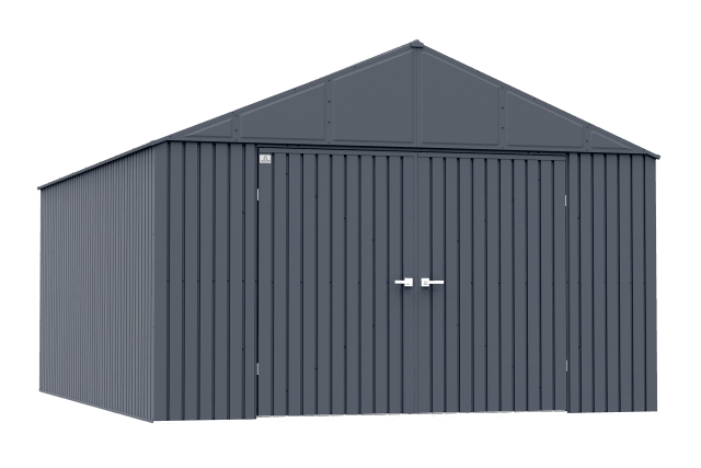 Arrow Elite Steel Storage Shed, 12x16, Anthracite