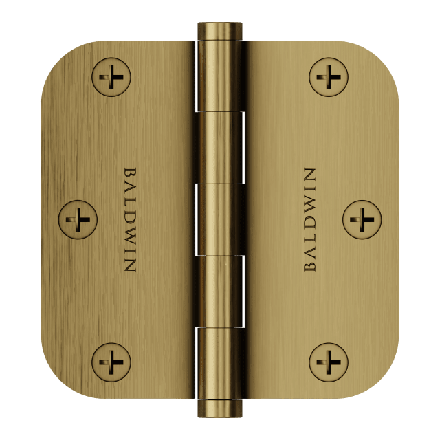 1135 3.5" Radius Corner Hinge In Heirloom Brass