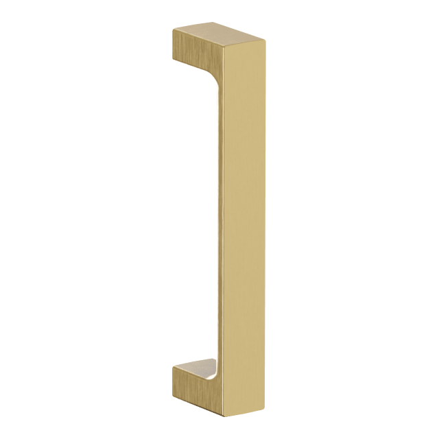 2557 10" Modern Door Pull, 7" CTC, In Heirloom Brass
