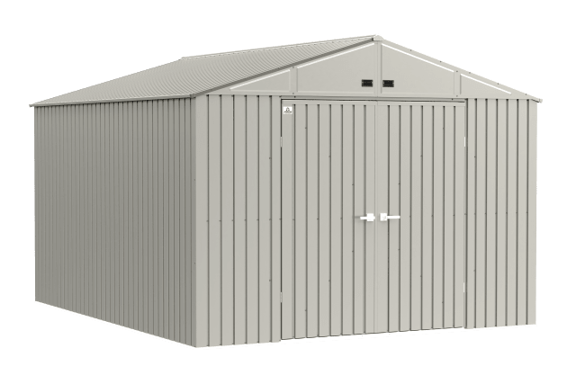 Arrow Elite Steel Storage Shed, 10x12, Cool Grey