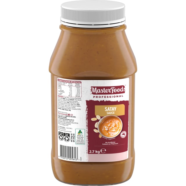 MASTERFOODS Satay Sauce 2.7kg Bulk Jar