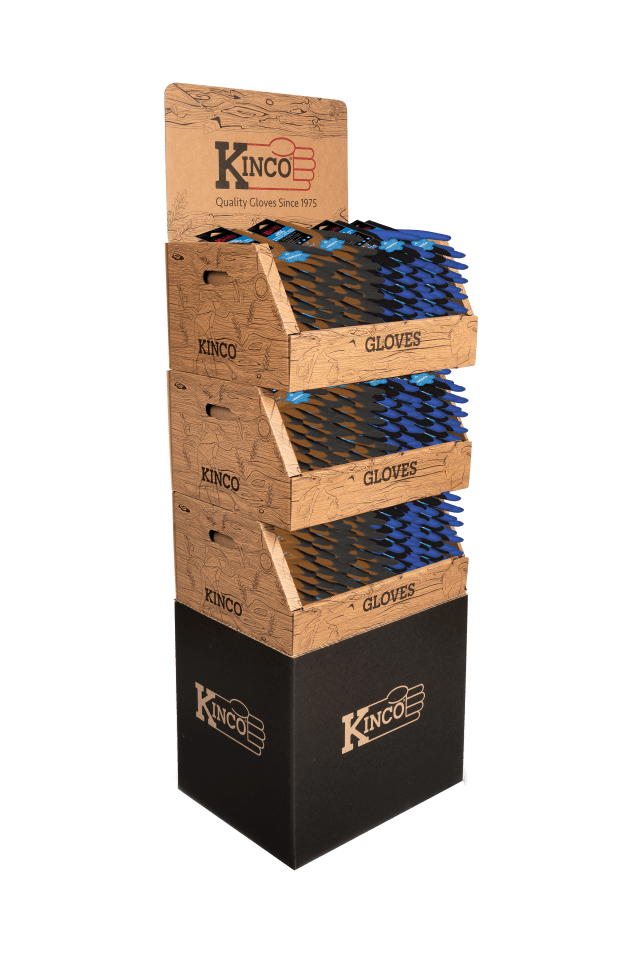 108-Pair 3-Bin Stacking Corrugated Floor Display with Styles 1787 & 1789