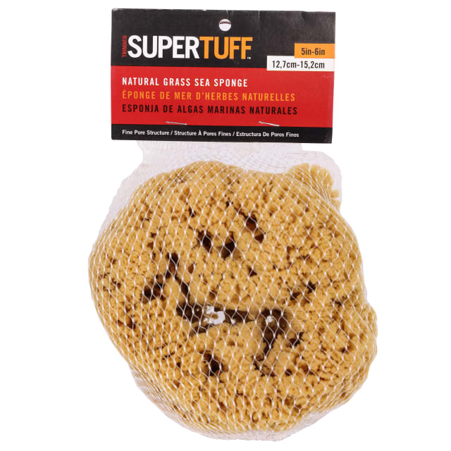 SuperTuff® Natural Grass Sea Sponge, 5-6", 6/bx