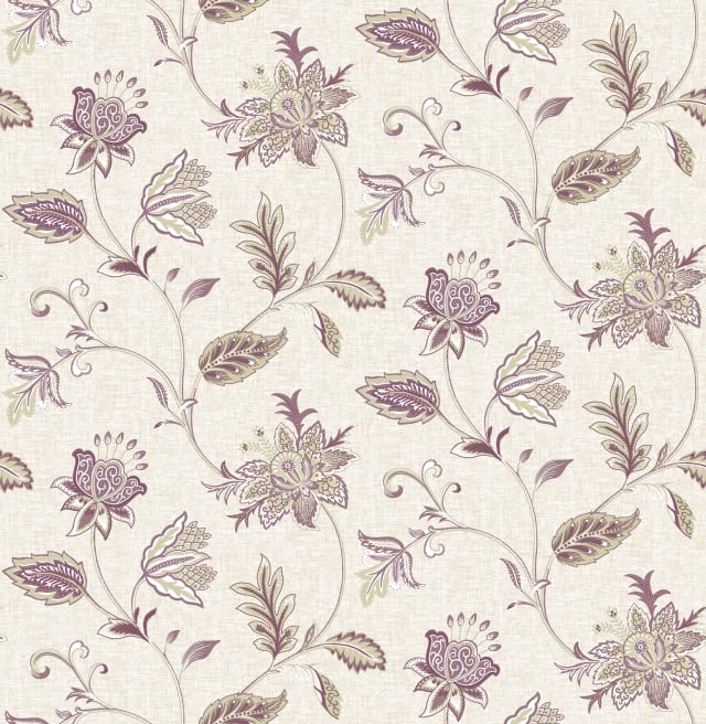 Georgette Burgundy Jacobean Wallpaper