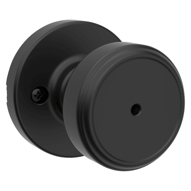 Maven Bed/Bath Knob w/ Round Rose in Matte Black