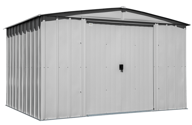 Classic Steel Storage Shed, 10X8, Flute Grey