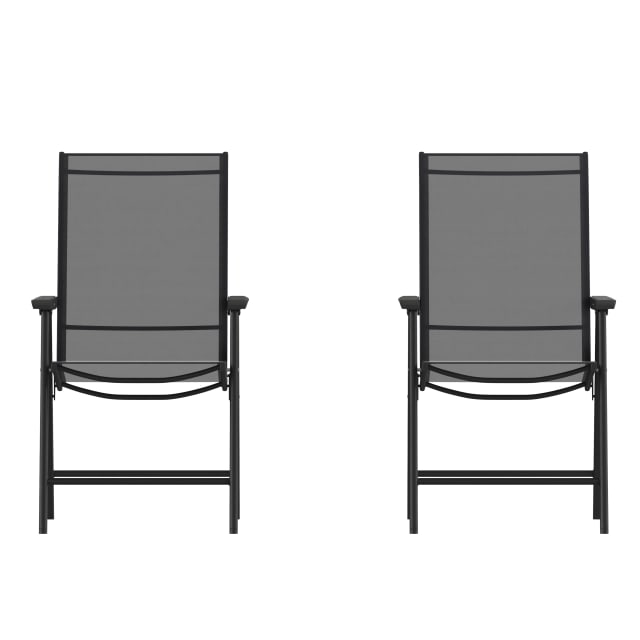 Paladin Black Outdoor Folding Patio Sling Chair