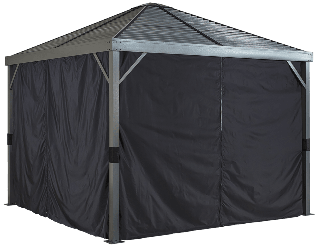Sojag Black Curtains For Sanibel Gazebo, 8 Ft. X 8 Ft., Polyester, Outdoor Shades