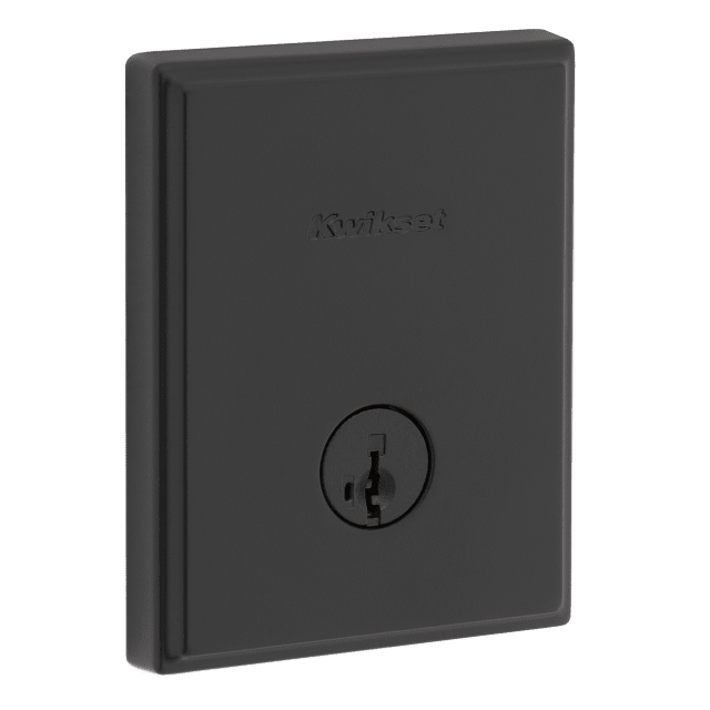 258 Crosstown Rectangle Keyed One Side Low Profile Deadbolt featuring SmartKey Security™ in Matte Black