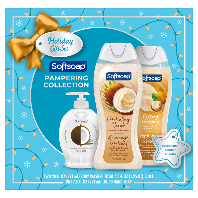 Softsoap Pampering Collection Holiday Gift Set, Two Body Washes and One Liquid Hand Soap