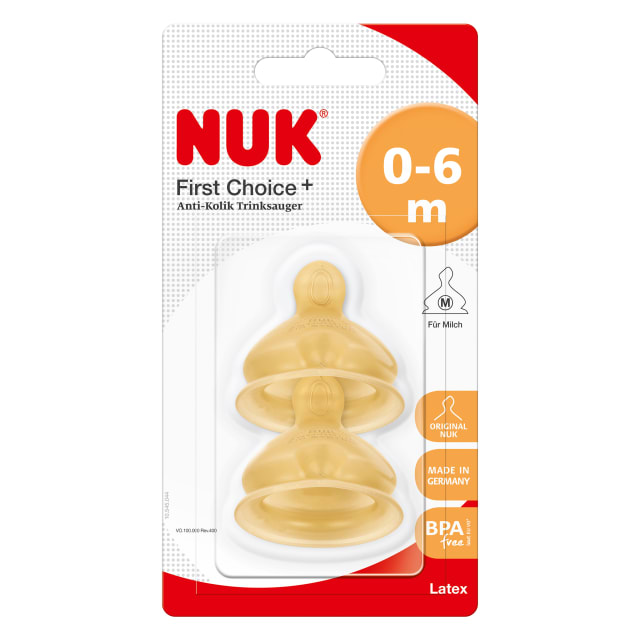 NUK FC PLUS TEAT LATEX S 1 M 2/BLC
