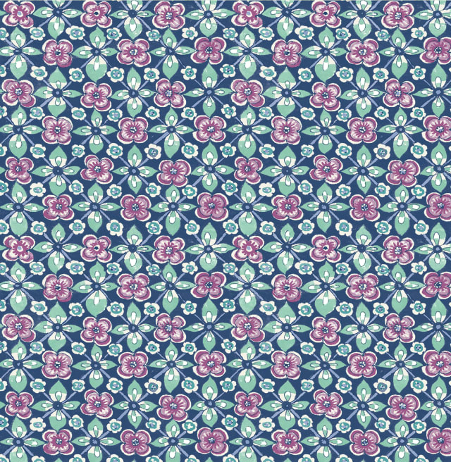 Free Spirit Indigo Floral Wallpaper