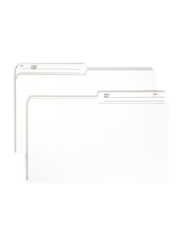 Reversible Printed Tab File Folders, 1/2-Cut Tab, 9 1/2 pt.