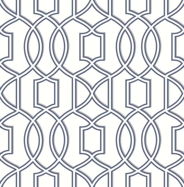 Quantum Blue Trellis Wallpaper