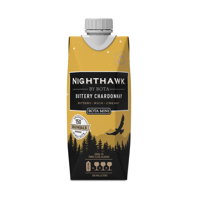 Nighthawk Mini by Bota Box Buttery Chardonnay White Wine, 500mL, 14.5% ABV