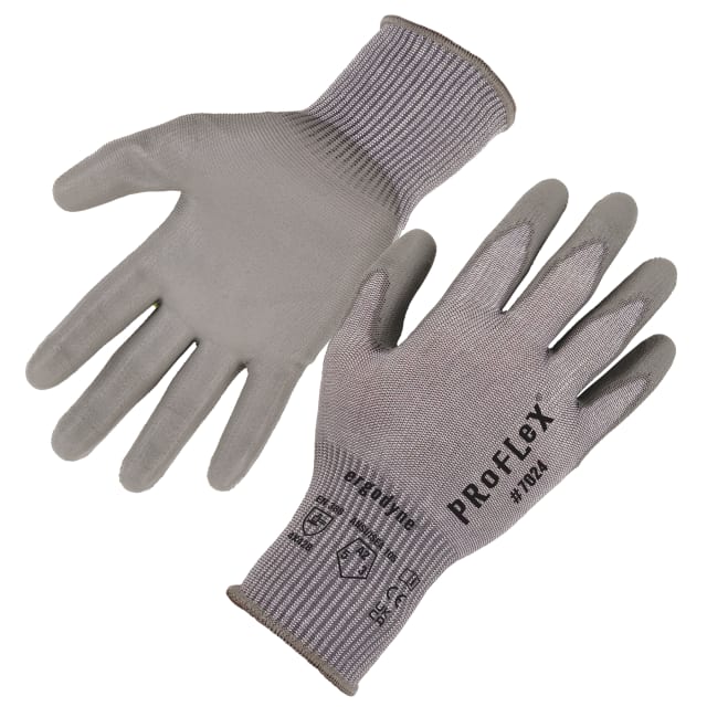 7024 1-pair 2XL Gray ANSI/ISEA 105-2016 A2 CR Gloves - PU - 13g