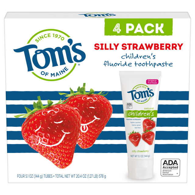 Tom's of Maine Kids Natural Toothpaste, Wild Blueberry, 5.1 oz. 4-Pack