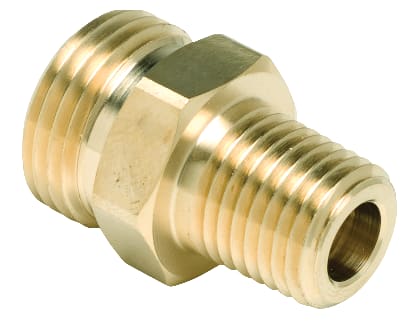 ADAPTER,UNION,BRS,1/4NPT M X 3/4HOSE M