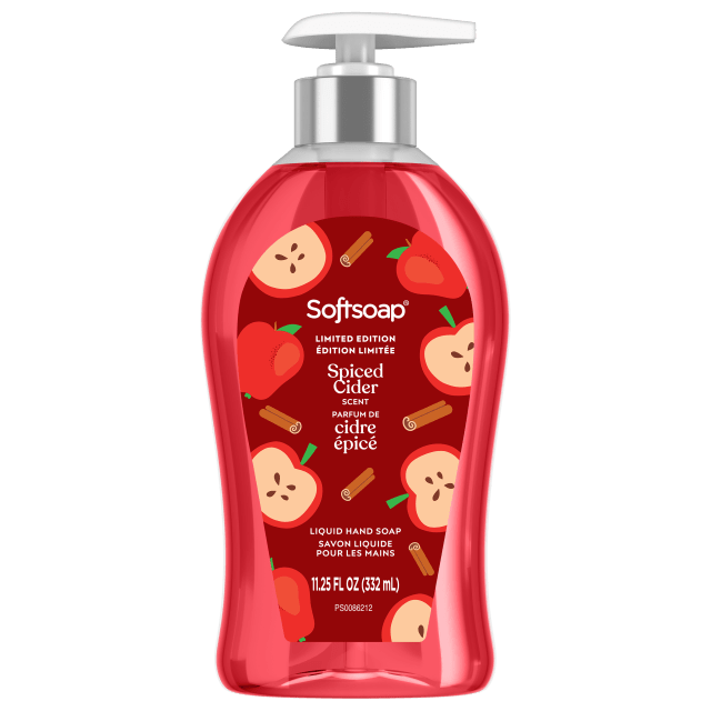 Savon liquide pour les mains Softsoap en édition limitée, Savon pour les mains cuisine et salle de bains, Parfum Cidre épicé, flacon à pompe de 332 ml